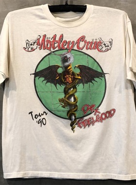 Motley Crue克鲁小丑乐队华丽摇滚金属高街vintage复古男女T恤潮