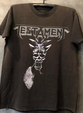 Testament圣约乐队欧美重金属摇滚Y2K街头复古短袖男女cec质感T恤