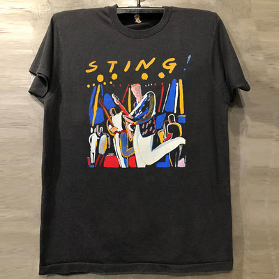 歌手斯汀周边美式重磅棉短袖T恤