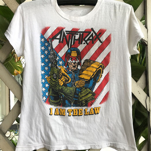 Anthrax炭疽乐队经典复古慵懒风Y2K摇滚oldschool小众男女短袖T恤