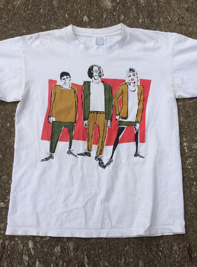 The Muffs欧美摇滚乐队色彩涂鸦短袖T恤ulzzang美式小领口半袖潮