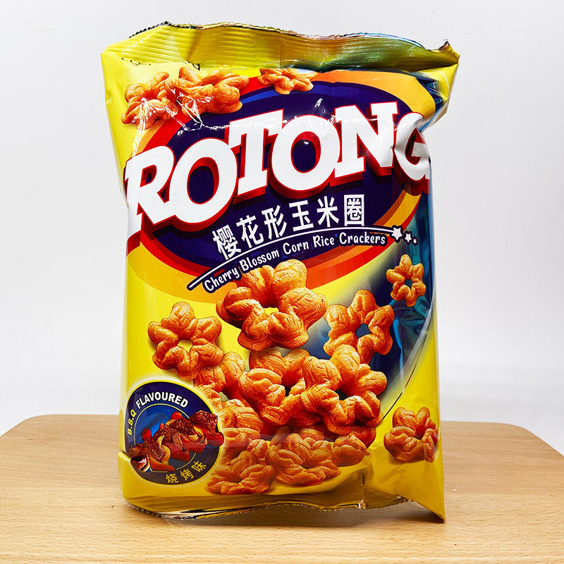 马来西亚进口洛当玉米圈奶酪味60g烧烤味樱花形膨化零食小吃追剧