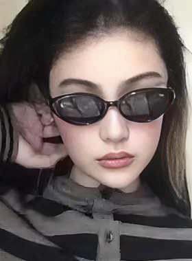 gm复古港式猫眼小框墨镜高级感女款防紫外线近视太阳眼镜方圆脸男