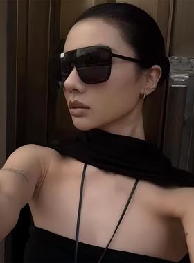 欧美个性大方框百搭眼镜街拍黑色高级感大脸显瘦户外旅游防紫外线