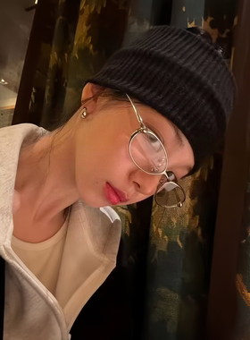 韩版复古椭圆形金属猫眼眼镜柳智敏同款防蓝光度数近视平光镜女款