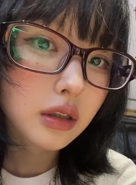 高智感日韩潮复古红色百搭素颜眼镜架方形圆脸显瘦学生配近视度数