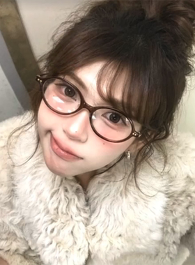 韩系超轻TR椭圆书呆子素颜平光镜女甜妹可配高度数近视眼镜框学生
