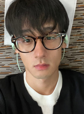 近视眼镜男款韩版圆形大框适合大脸可配度数防蓝光变色眼镜框架女