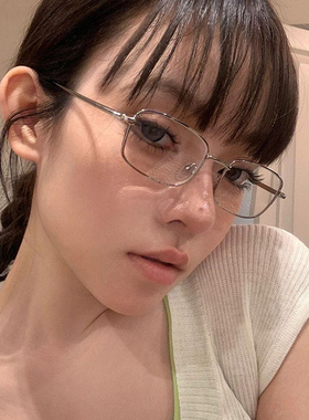 韩系复古金丝小框防蓝光眼镜女素颜神器Y2K风可配度数近视眼镜框