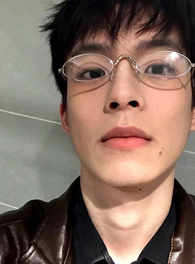 日系高级感眼镜框椭圆金属小脸书呆子眼镜男可配近视高度数散光