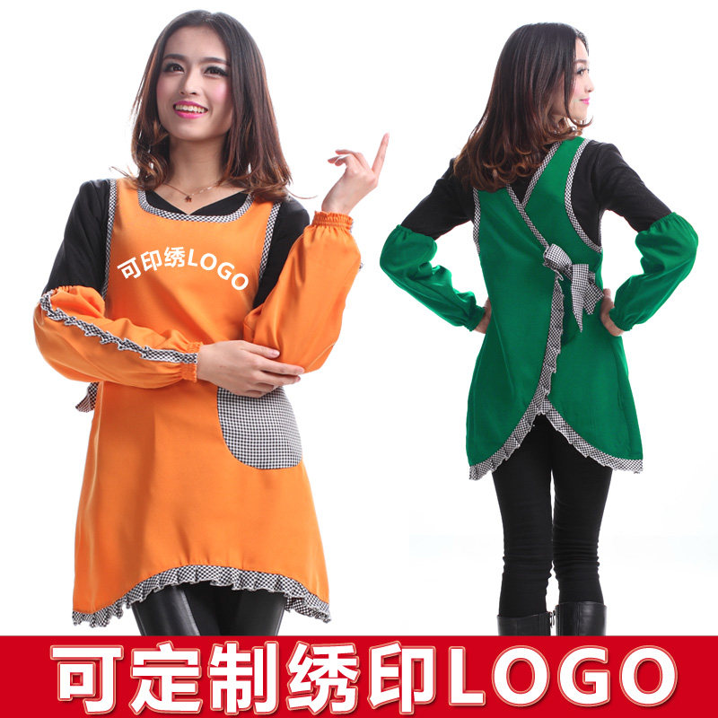 韩版时尚成人围裙定制  美容餐围裙套装