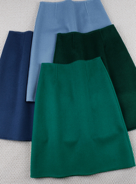 气质显瘦保暖秋冬半身裙双面羊毛绒呢中长款小A版版型百搭通勤OL