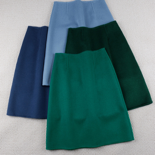 型百搭通勤OL 版 气质显瘦保暖秋冬半身裙双面羊毛绒呢中长款 小A版