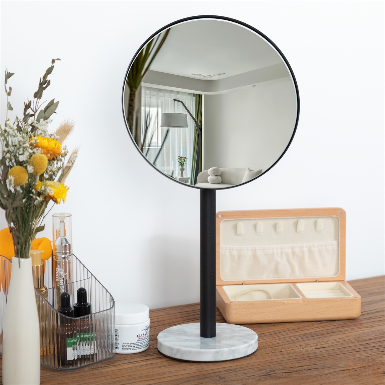 台式化妆镜天然大理石稳定性加固