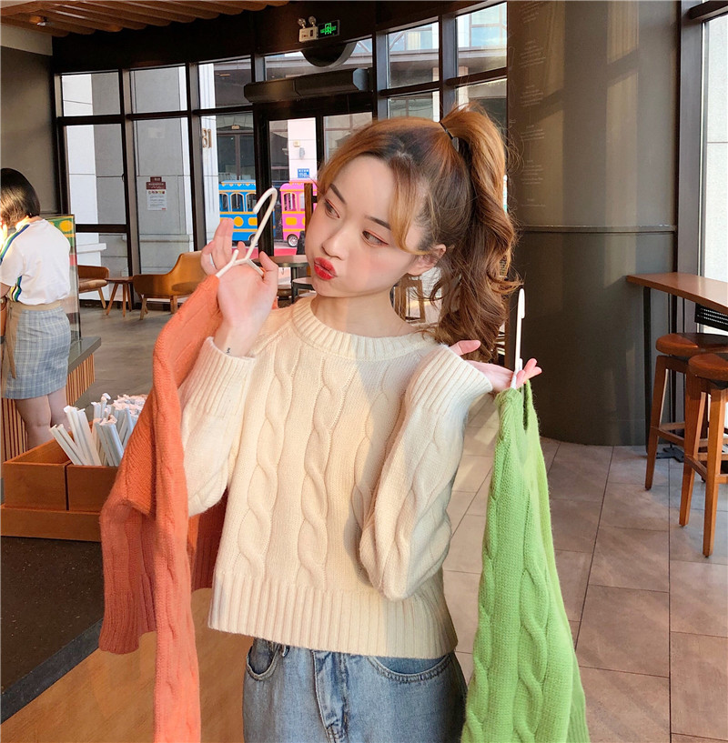 ~#Real shot real price autumn new Korean version of thin Pullover Sweater Jacket