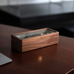 中国风复古黑胡桃实木质饰品盒首饰盒 手表收纳展示盒 创意手表盒