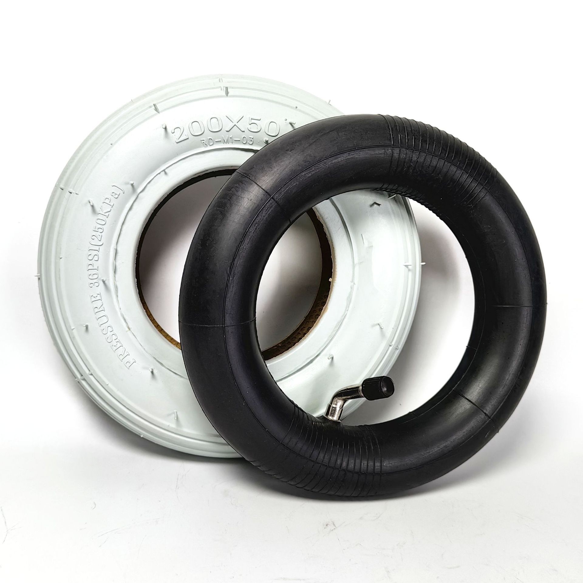 8寸电动车轮胎轮椅车前轮200X50外胎内胎整轮车圈灰色胎配件包邮