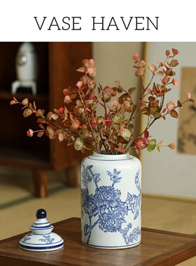 宋式美学特别好看的中国风青花瓷花瓶2026热卖玄关电视柜装饰摆件