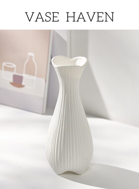 超好看白色创意简约氛围感花瓶现代家居装饰客厅民宿网红爆款花器