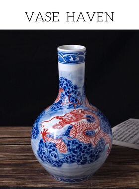 宋代美学特别好看的仿古青花釉花瓶2026热卖中式氛围感家居装饰品