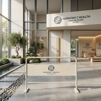 网红米白色店门口告示牌高端商用前台一字栏创意工作室指示牌定制