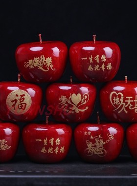 高端厂家直销新品红色木质品摆件创意刻字圣诞节平安夜礼