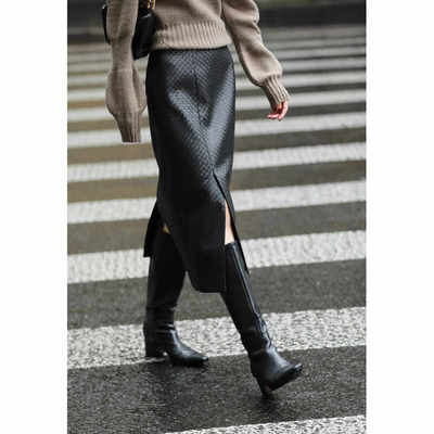 时尚百搭手工编织直筒裙