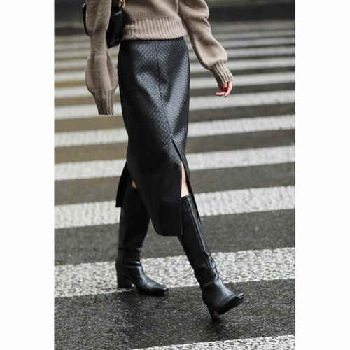 时尚百搭手工编织直筒裙