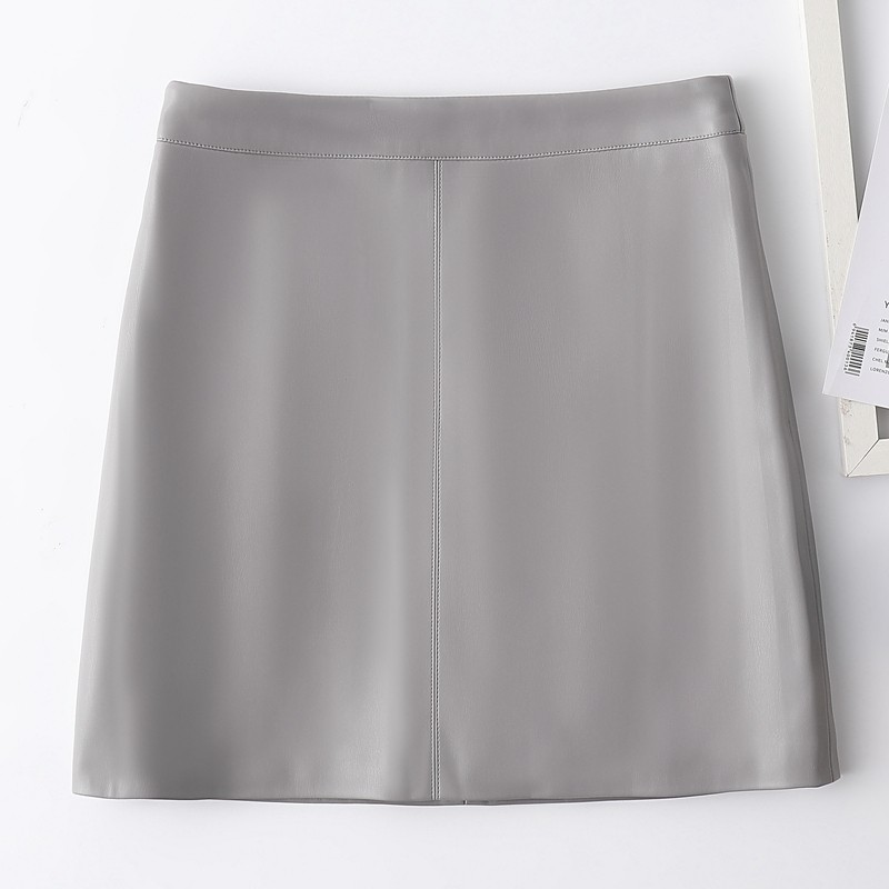 秋冬海宁皮裙高腰大码显瘦百搭