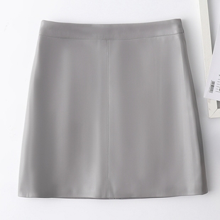 2025秋冬海宁真皮皮裙女高腰半身裙大码a字裙显瘦百搭绵羊皮短裙