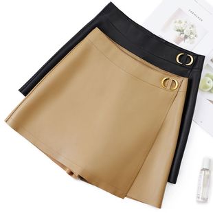 baby明星同款2025新款短裤海宁真皮皮裙显瘦高腰a字裙绵羊皮裙裤