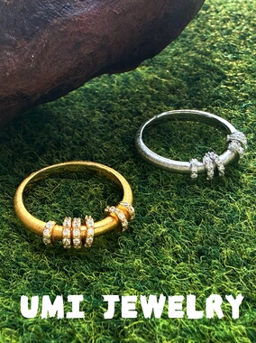 UMI【行大运】S925银镀k金意大利拉丝时来运转小众高级感轻奢女戒