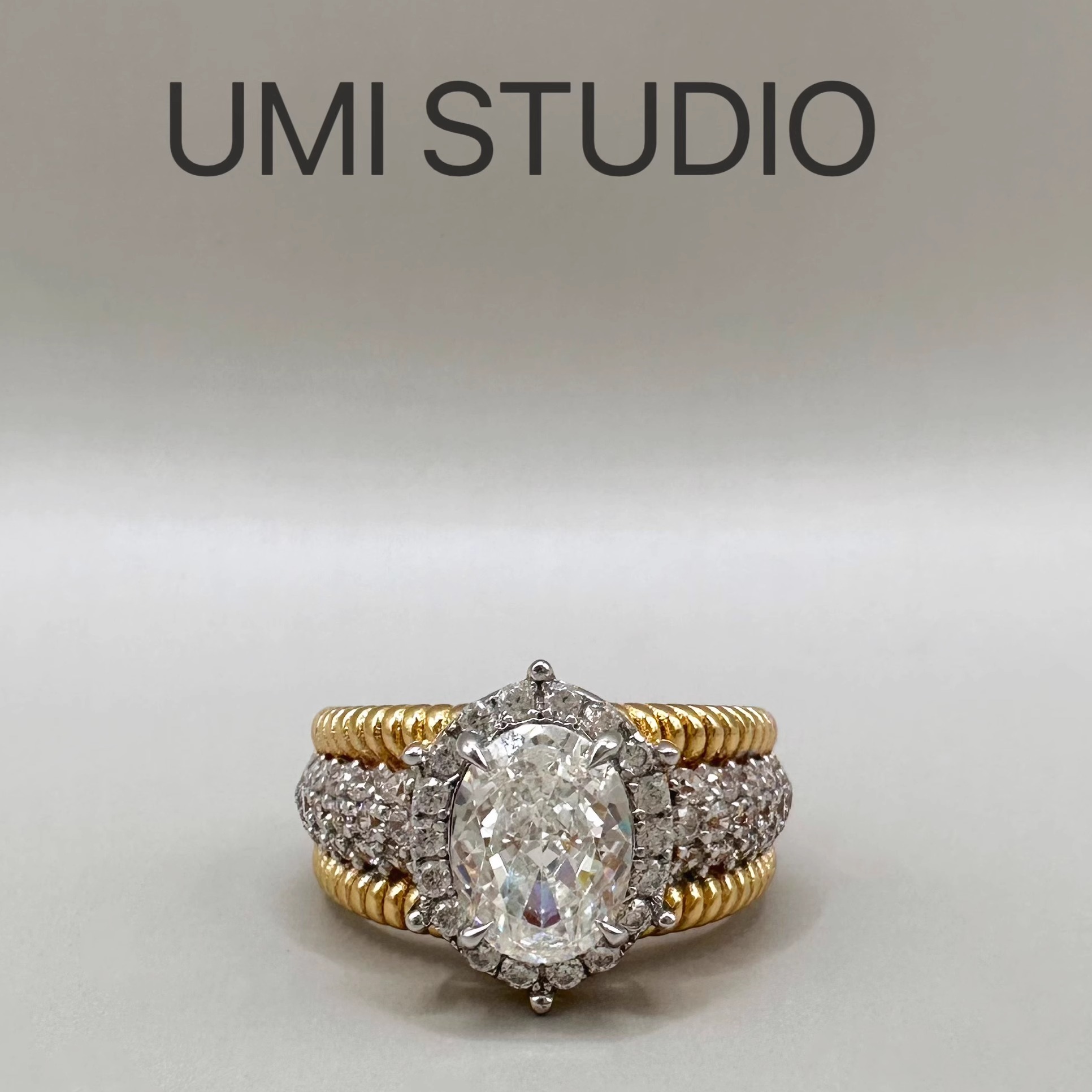 UMI家·轻珠宝/S925银镀真金·编织麻绳鎏金满钻法式轻奢小众高级