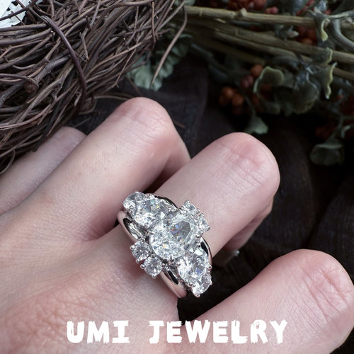 UMI家·轻珠宝/S925银镀k金·三生三世鸽子蛋戒指时尚高级轻奢感