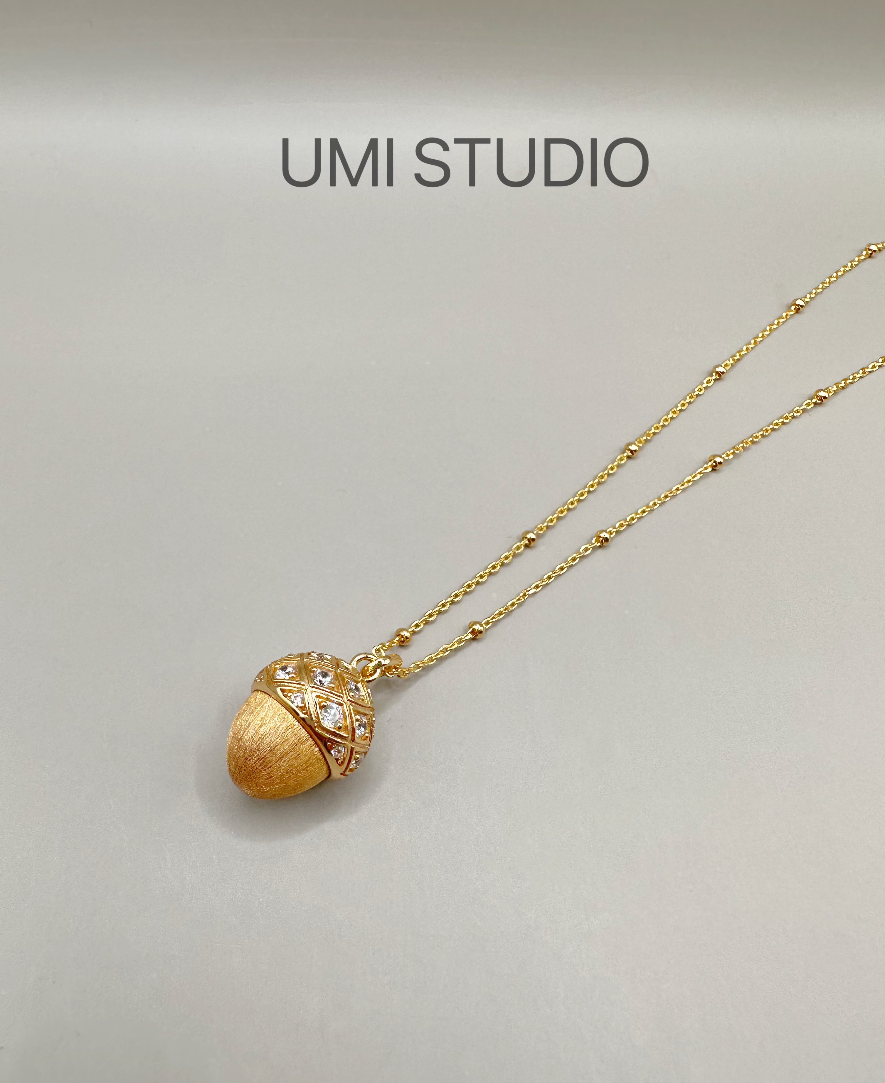 UMI家·轻珠宝/S925银镀真金·新年松果项链·甜美轻奢