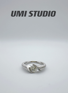UMI家·轻珠宝/S925银镀金·极简1克拉圆圆错位拉丝女戒高级感