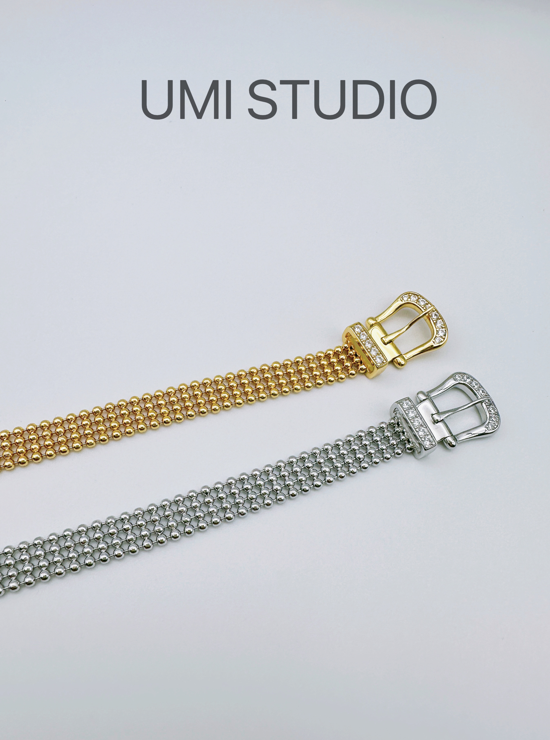 UMI家·轻珠宝/S925银镀金·双色织带可随意调节手链手表带轻奢感