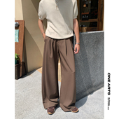 ONEARTS咖啡色西裤 男商务正装 男秋垂坠高级感cleanfit直筒西装 裤