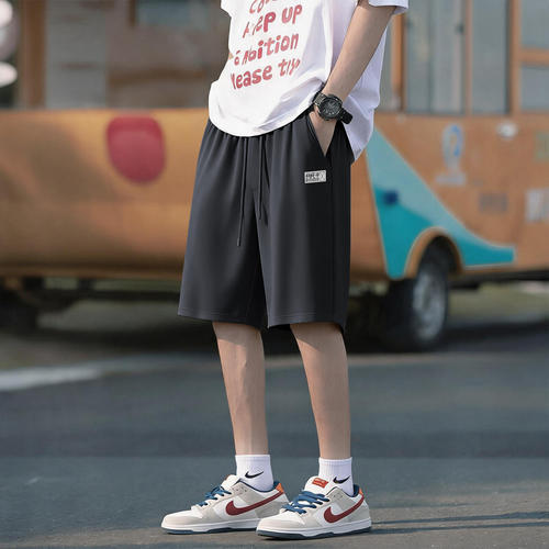 WASSUP BROWN冰丝速干短裤男夏季直筒休闲裤防晒男士宽松五分裤
