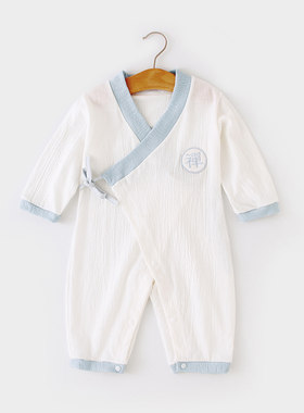 婴儿连体衣服春秋睡衣男空调服