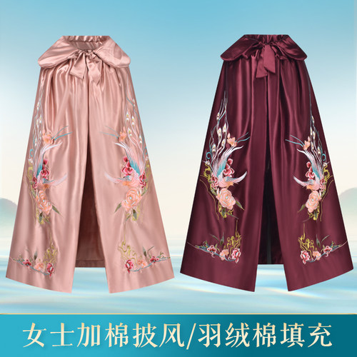女士加棉披风斗蓬老人寿衣