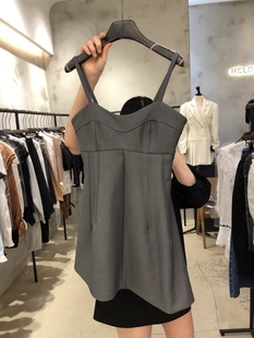 现货韩国进口2022春夏新款helder时尚纯色百搭吊带连衣裙