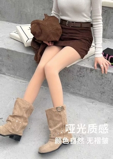 2025粉底液黑透肤水光袜高腰打底裤 袜 袜加绒裸感逼真光腿神器连裤