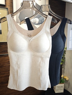 无痕羊绒蚕丝保暖背心女士蕾丝网纱带胸垫一体式加绒修身打底内衣