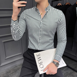 秋季新款条纹长袖衬衫男韩版修身衬衣A207-CS2028-P48，男装衬衫，电商A207