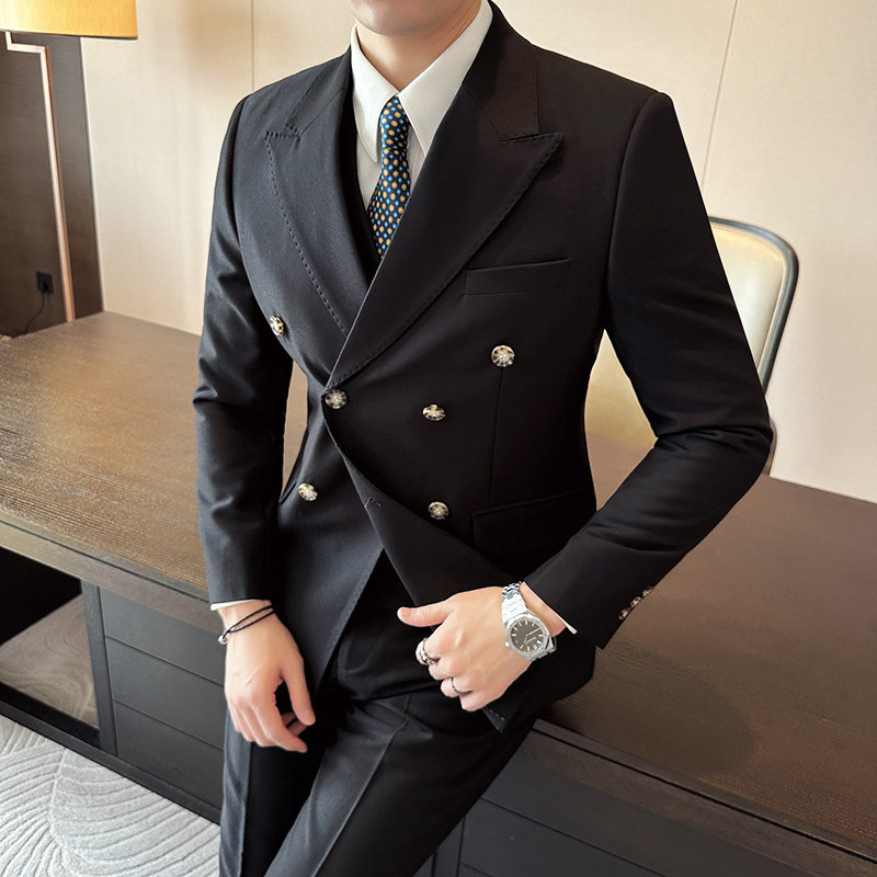 秋冬西服套装正装休闲新郎婚礼西服两件套A207-LJT808-P210,男装西服套装,电商A207