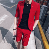 2025夏款七分袖西装男套装九分休闲裤中袖西服A470-TZ31-P150，男装西服套装，电商A207