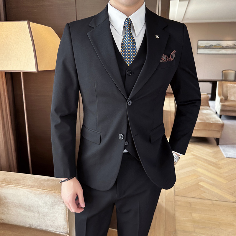 秋冬西服套装男商务休闲正装礼服婚礼西服三件套A207-TZ802-P235，男装西服，电商A207