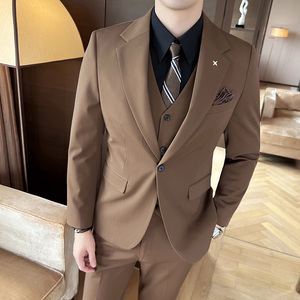 秋冬西服套装男商务休闲正装礼服婚礼西服三件套A207-LJT801-P190图片