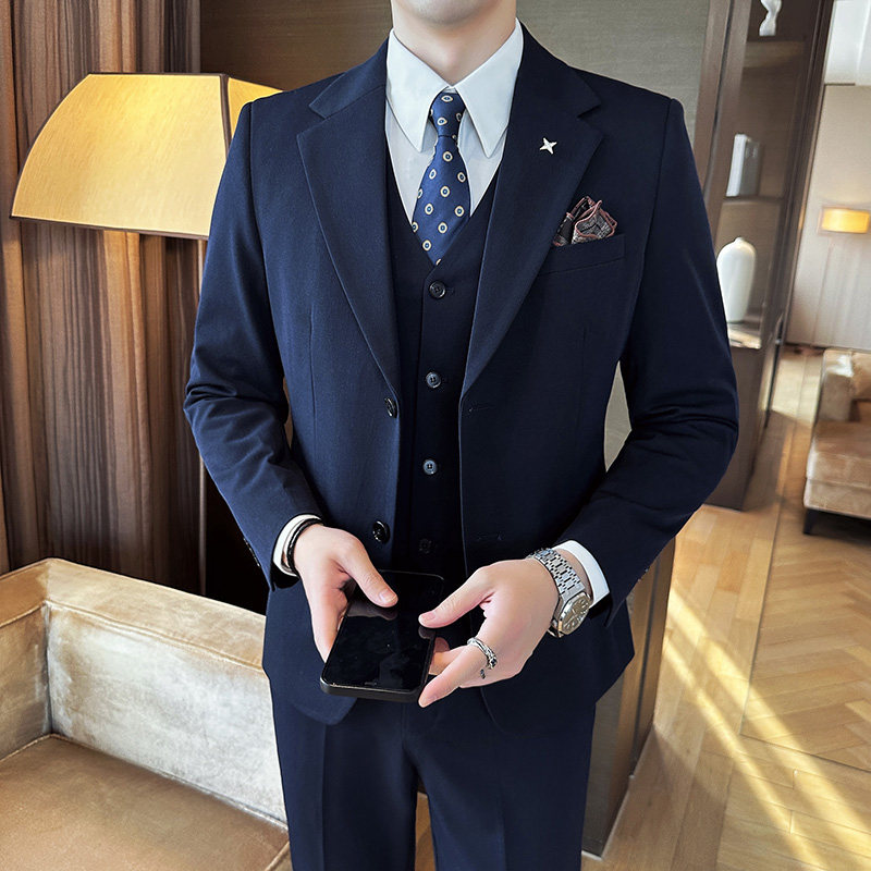 秋冬西服套装男商务休闲正装礼服婚礼西服三件套A207-TZ802-P235,男装西服,电商A207